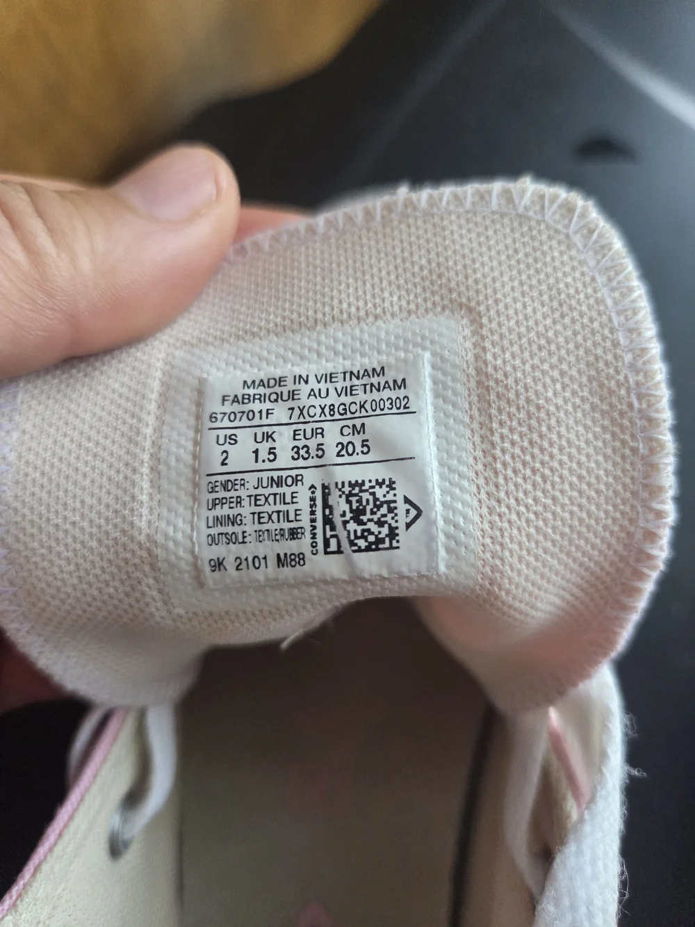 Converse Pink and White High-Top Canvas Sneakers